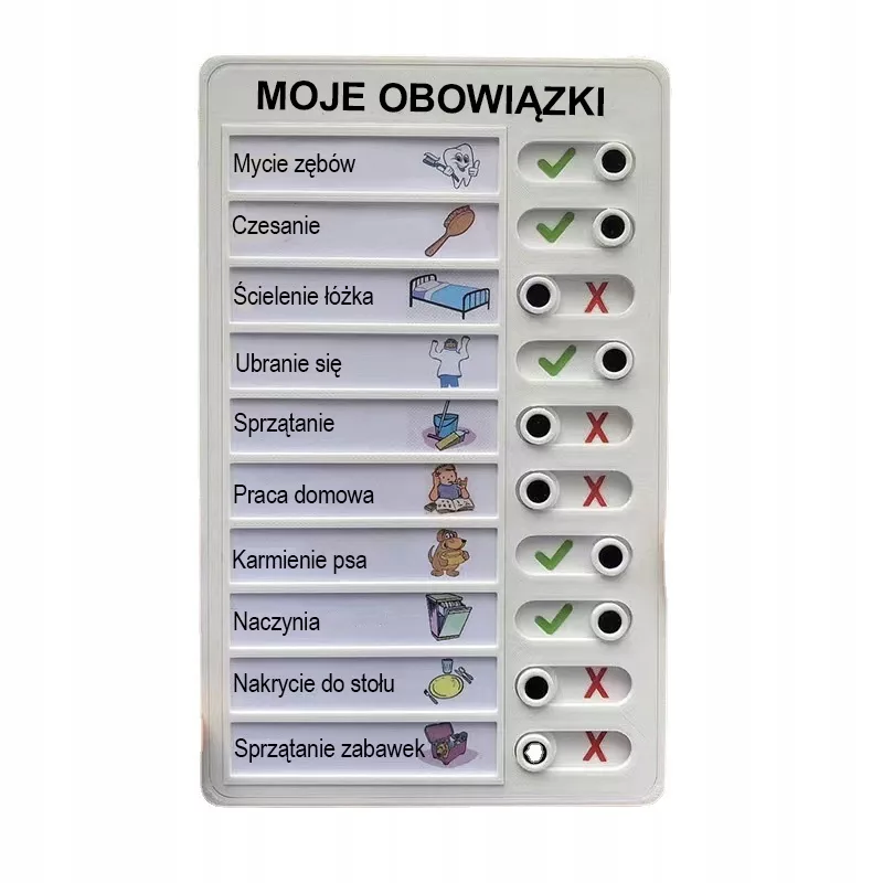Tablica obowiązków motywacyjna dla dzieci - Korbi.pl